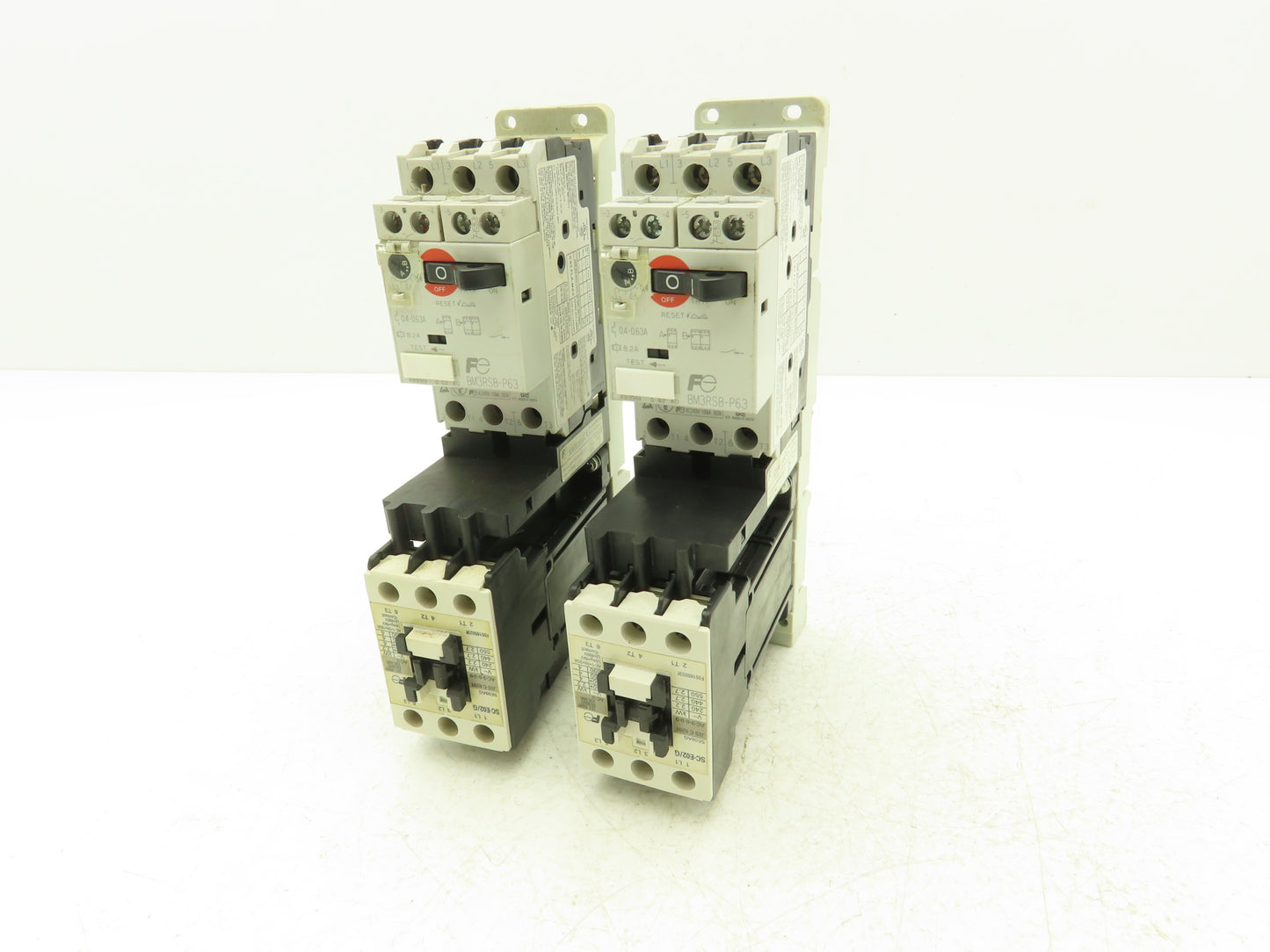Fuji Elec BM3RSB-P63 Manual Starter .4-.63A Adj Overload w Contactor Lot of 2