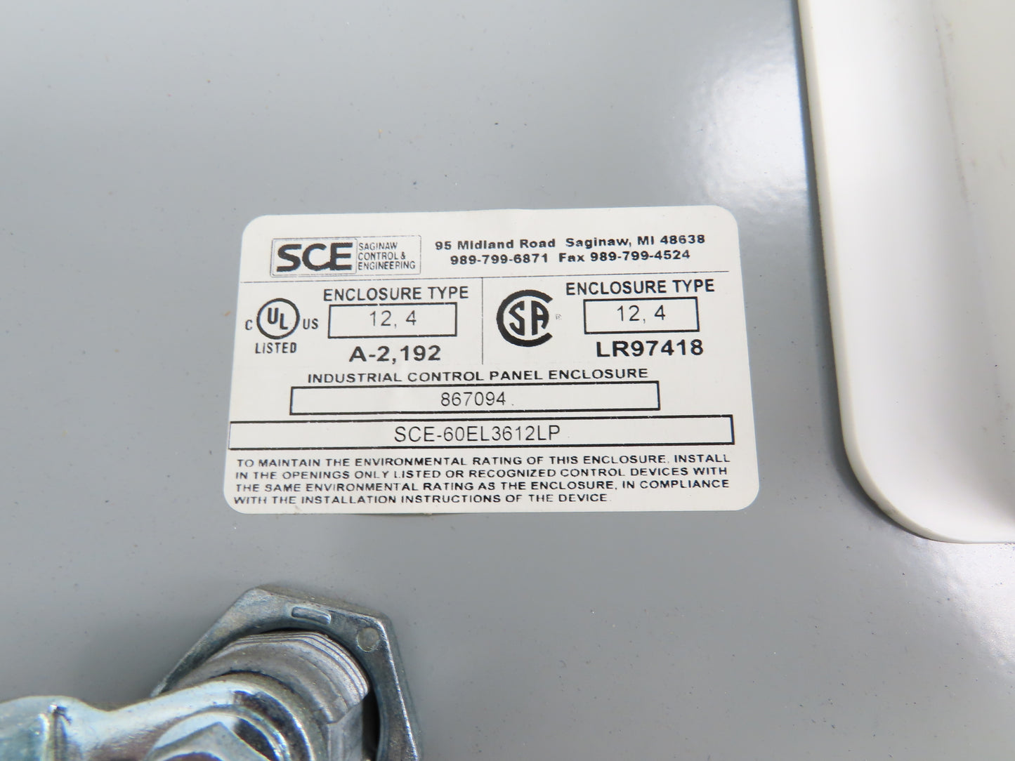 Saginaw SCE-60EL3612LP Electrical Enclosure 60x36x12" Disconnect Wall Mount JIC
