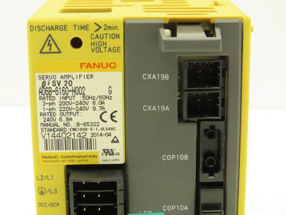 Fanuc A06B-6160-H002 Servo Drive Amplifier Module 240VAC 6.8A Rev G BiSV 20