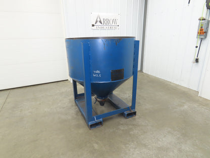 Hutco 43" Portable Steel Bulk Material Bin Gravity Hopper 28 Cu-Ft Fork Pockets