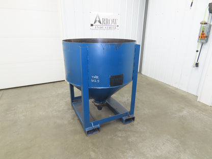 Hutco 43" Portable Steel Bulk Material Bin Gravity Hopper 28 Cu-Ft Fork Pockets