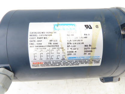 Leeson C4T17NC46A Gearmotor 30:1 Boston Gear Reducer 58rpm .5Hp 230/460V 56C LH