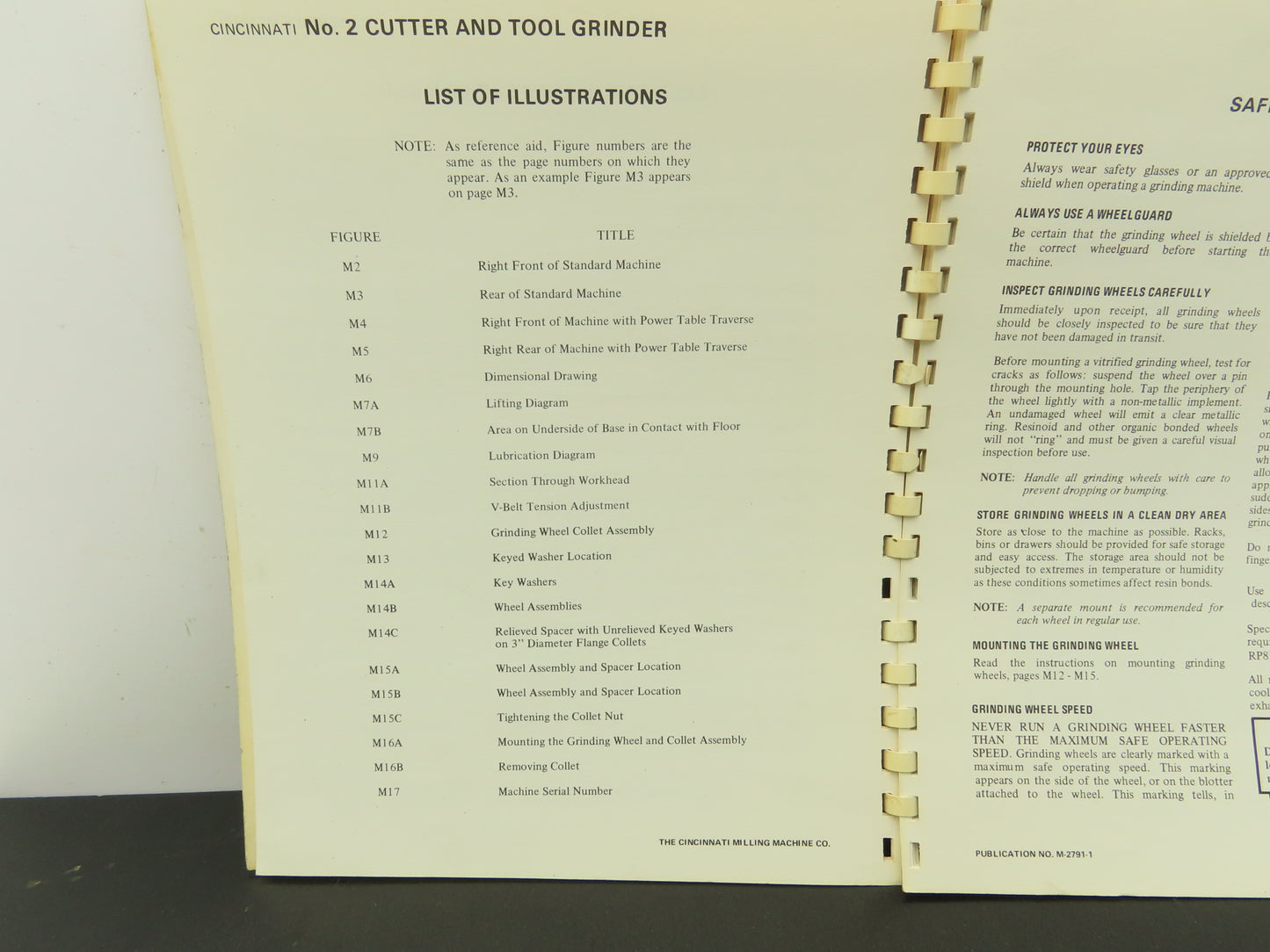 Cincinnati No 2 DO Cutter & Tool Grinder Owner Operator Instruction Manual