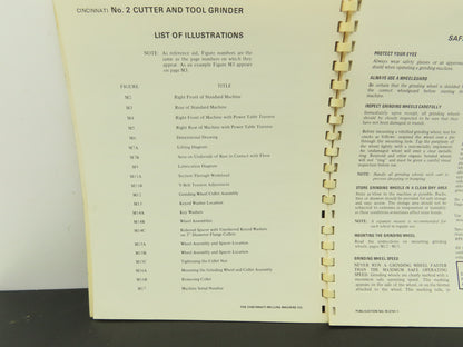 Cincinnati No 2 DO Cutter & Tool Grinder Owner Operator Instruction Manual
