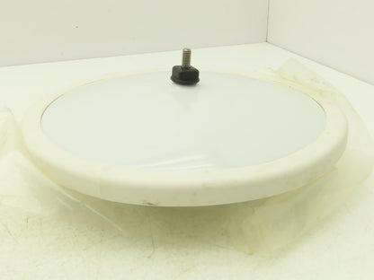 Velvac 709217 10" Center Mount Convex Mirror White Back Pivoting Stud 5/16"-18
