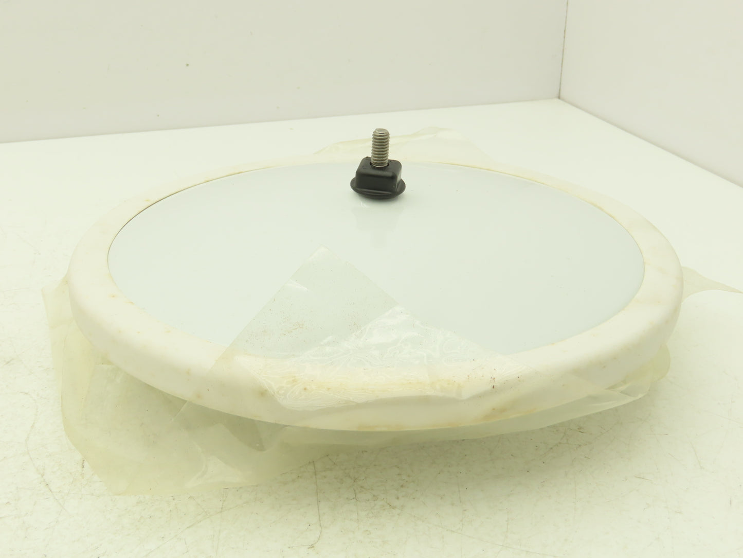 Velvac 709217 10" Center Mount Convex Mirror White Back Pivoting Stud 5/16"-18