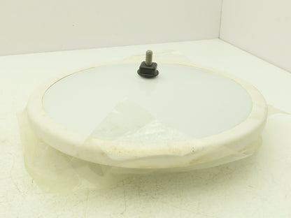Velvac 709217 10" Center Mount Convex Mirror White Back Pivoting Stud 5/16"-18
