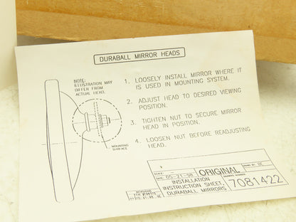Velvac 709217 10" Center Mount Convex Mirror White Back Pivoting Stud 5/16"-18