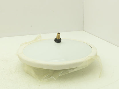 Velvac 709217 10" Center Mount Convex Mirror White Back Pivoting Stud 5/16"-18