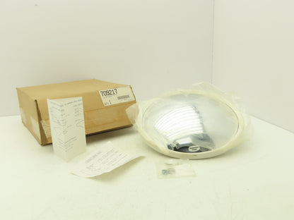 Velvac 709217 10" Center Mount Convex Mirror White Back Pivoting Stud 5/16"-18