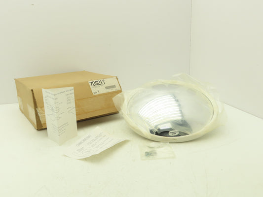 Velvac 709217 10" Center Mount Convex Mirror White Back Pivoting Stud 5/16"-18