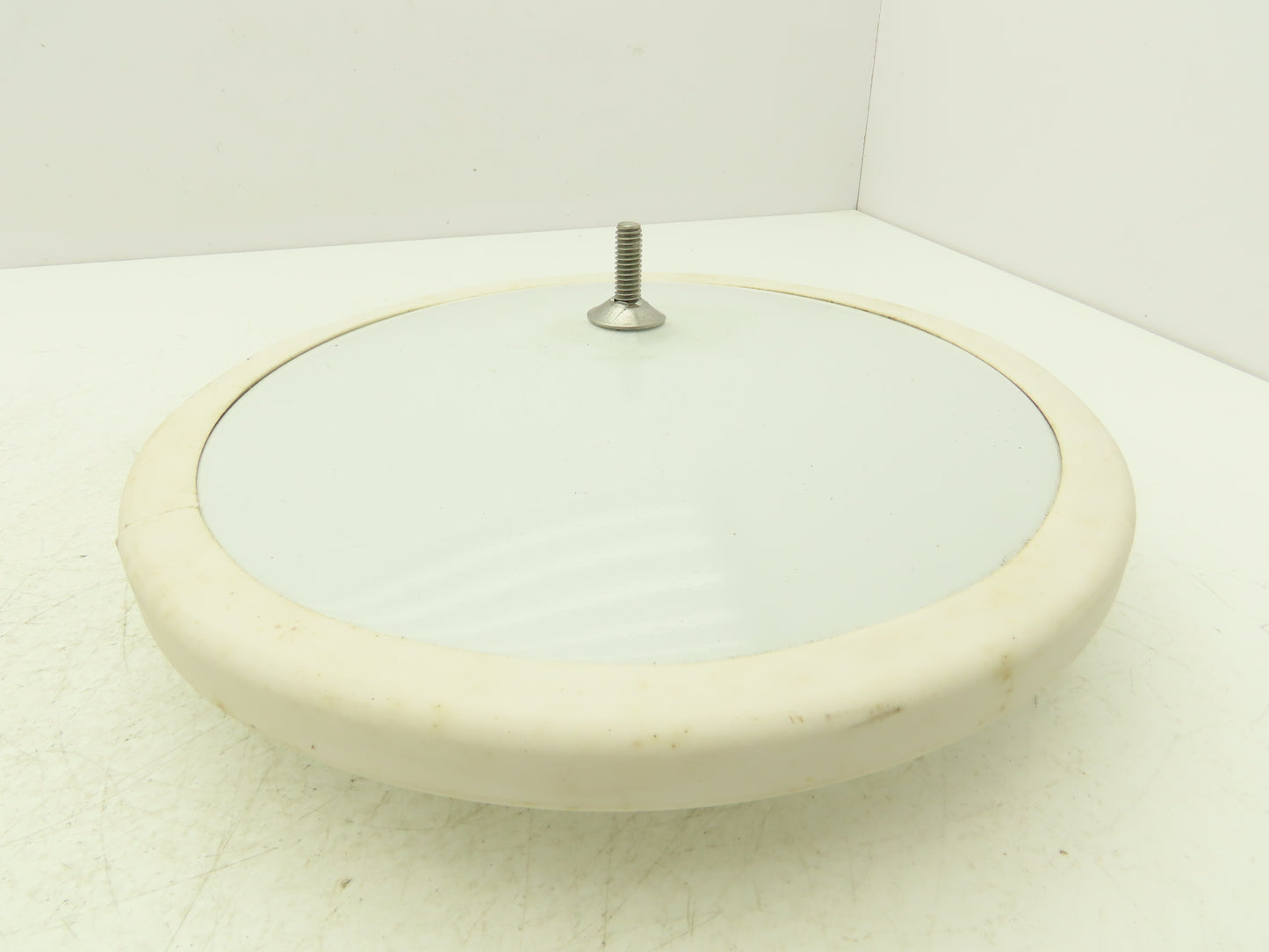 Velvac 709217 10" Center Mount Convex Mirror White Back Mounting Stud 5/16"-18