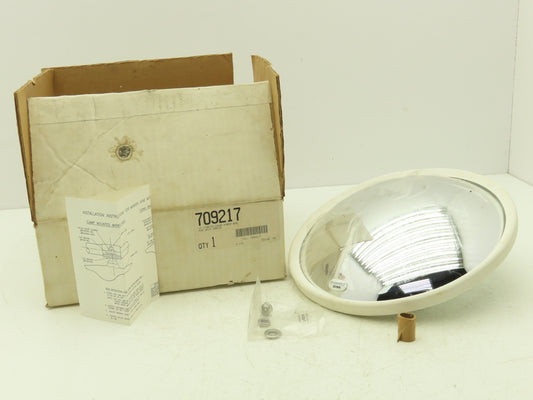 Velvac 709217 10" Center Mount Convex Mirror White Back Mounting Stud 5/16"-18