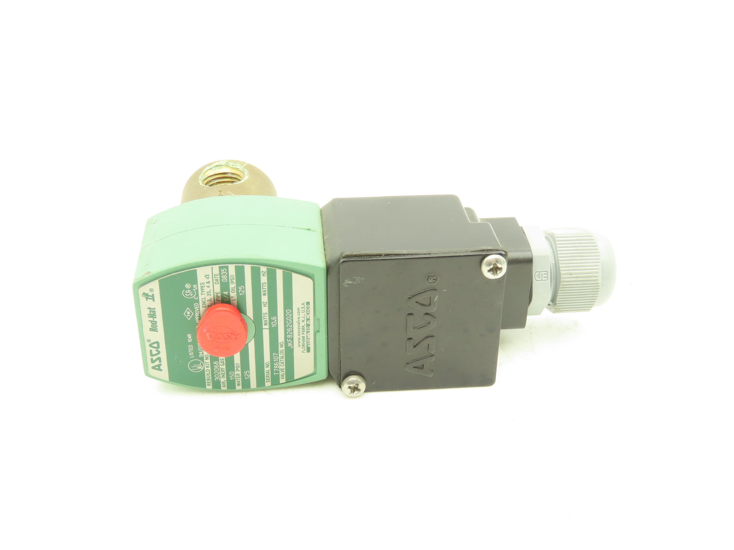 Asco Red Hat JKF8262G020 Brass Solenoid Valve 2-Way 1/4"NPT 24VDC NC