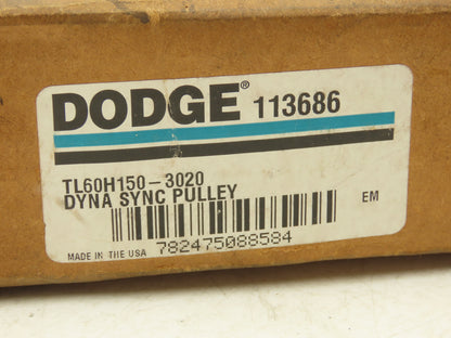 Dodge TL60H150-3020 Timing Belt Pulley 60 Tooth .500 Pitch 1.5" Belt Width
