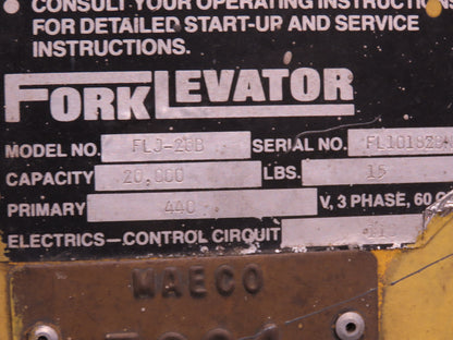 Forklevator Forklift Four Post Mechanical Service Lift 20000lbs 102x60" 3Ph