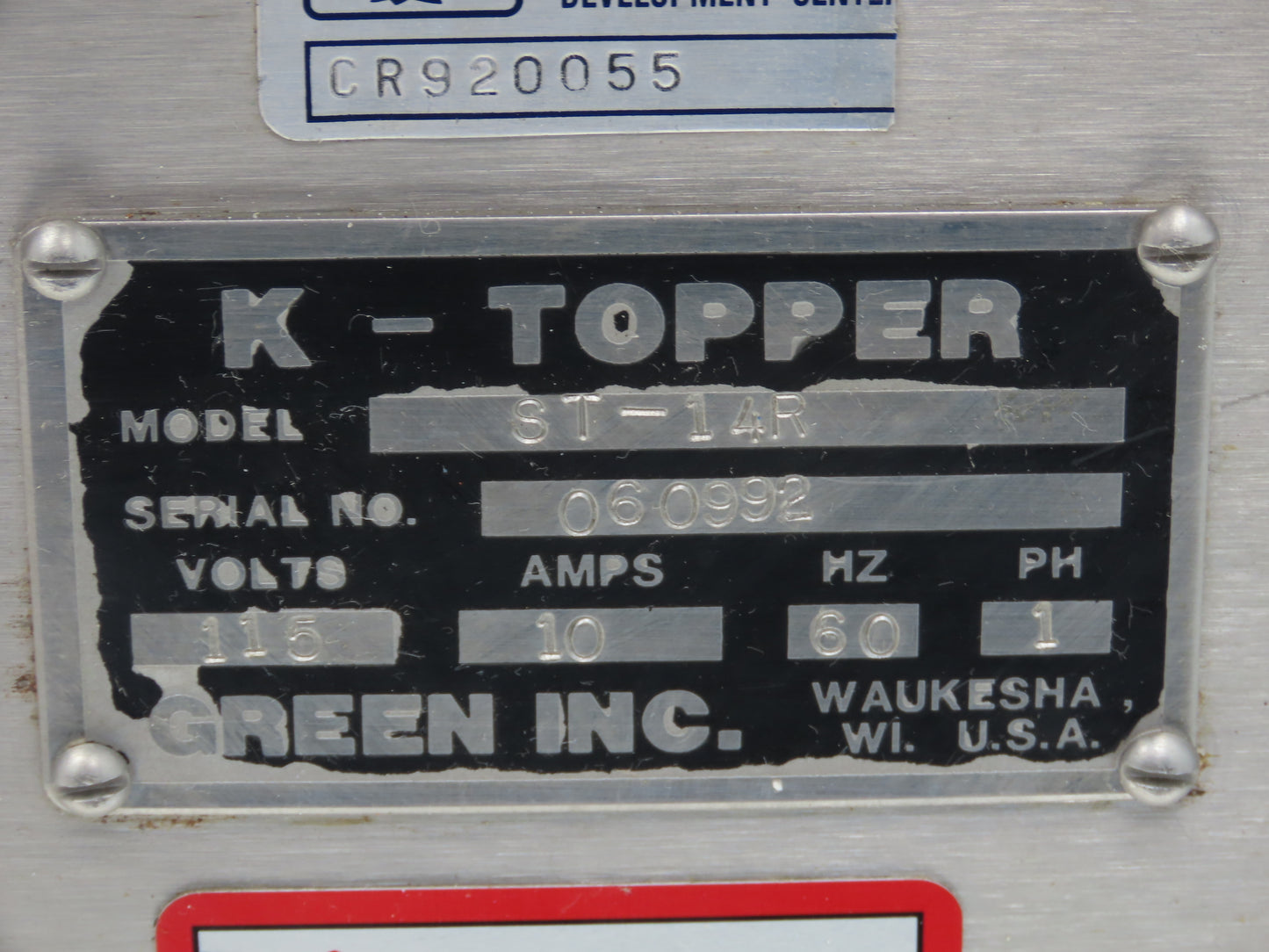 Green Inc Tiefenthaler K-Topper Food Topping Metering Feeder Bin 14" Wide 115V