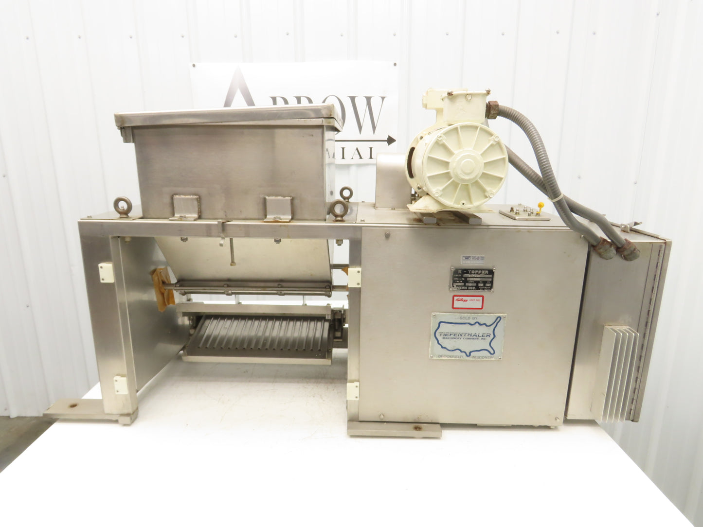 Green Inc Tiefenthaler K-Topper Food Topping Metering Feeder Bin 14" Wide 115V