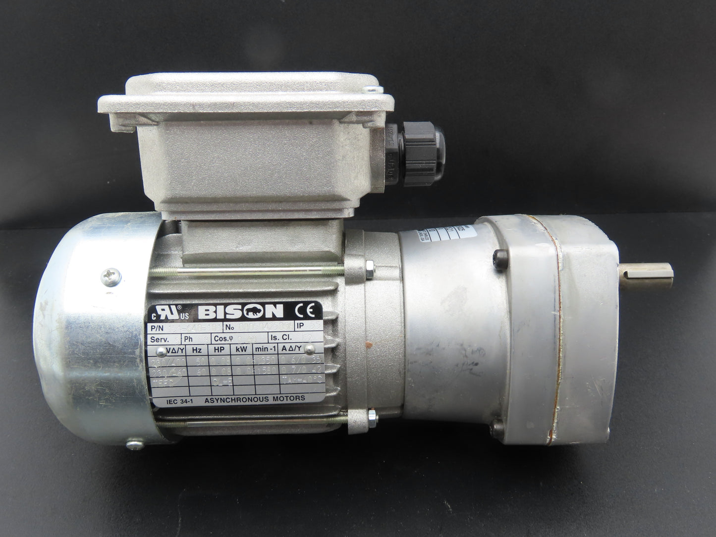 Bison 017-175-0025 Offset Parallel Gearmotor 0.08Hp 230VAC 25.2:1 Ratio 63rpm