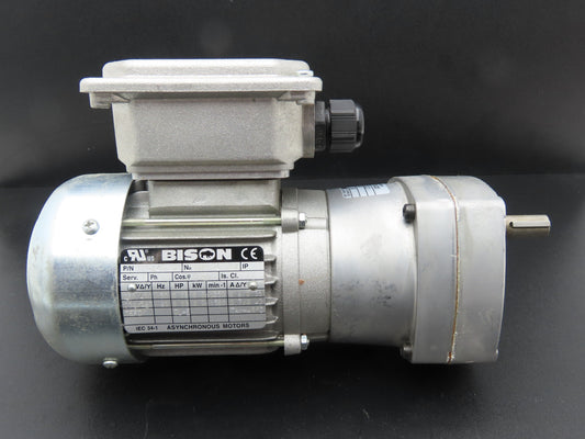 Bison 017-175-0025 Offset Parallel Gearmotor 0.08Hp 230VAC 25.2:1 Ratio 63rpm