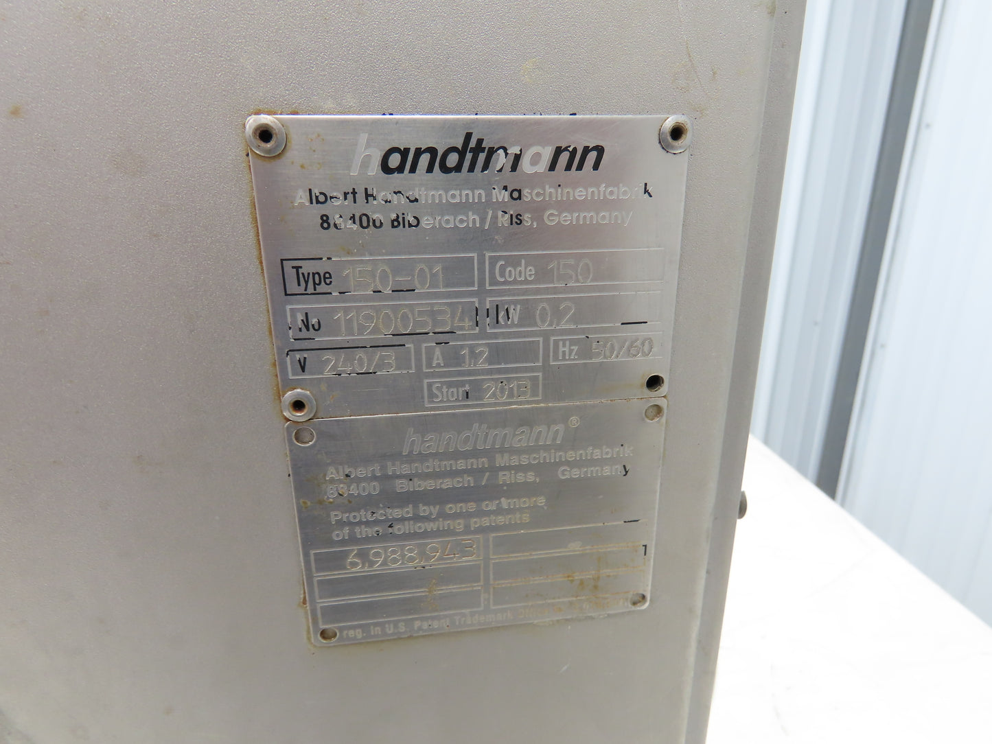 Handtmann 150-01 Filling Station 1"x 3/4" Plastic Water Pump 480V Control Panel