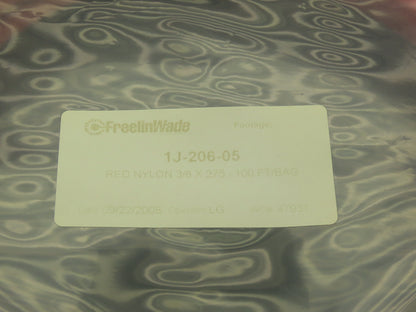 Freelin Wade 1J-206-05 Red -05 Nylon 78R Tubing 3/8" OD 0.275 ID