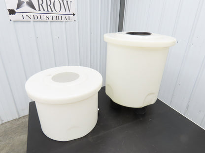HDPE Polyethylene Plastic Water Mix Tank with Lid & Drain 40/80 Liter  Lot of 2