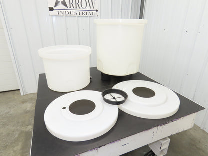HDPE Polyethylene Plastic Water Mix Tank with Lid & Drain 40/80 Liter  Lot of 2