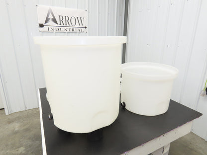 HDPE Polyethylene Plastic Water Mix Tank with Lid & Drain 40/80 Liter  Lot of 2