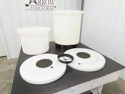 HDPE Polyethylene Plastic Water Mix Tank with Lid & Drain 40/80 Liter  Lot of 2