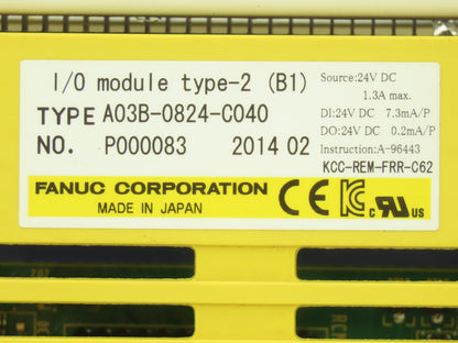 Fanuc A03B-0824-C040 I/O Input Output Module 24VDC Type 2 B1