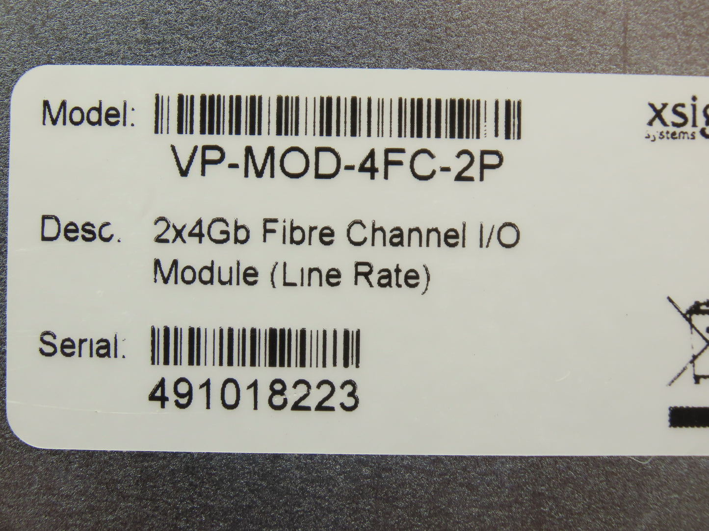 Xsigo VP-MOD-4FC-2P 2x4GB Fibre Channel I/O Module 2 Port 4 Gigabyte Line Rate