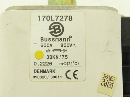 Cooper Bussmann 3BKN/75 170L7278 Semiconductor Fuse-Link High Speed 600A 800V