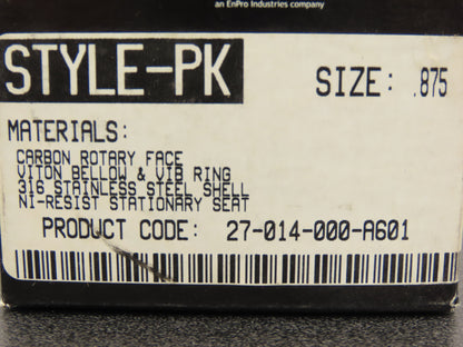 Garlock Klozure 27-014-000-A601 .875" PK Mechanical Seal 7/8" Shaft