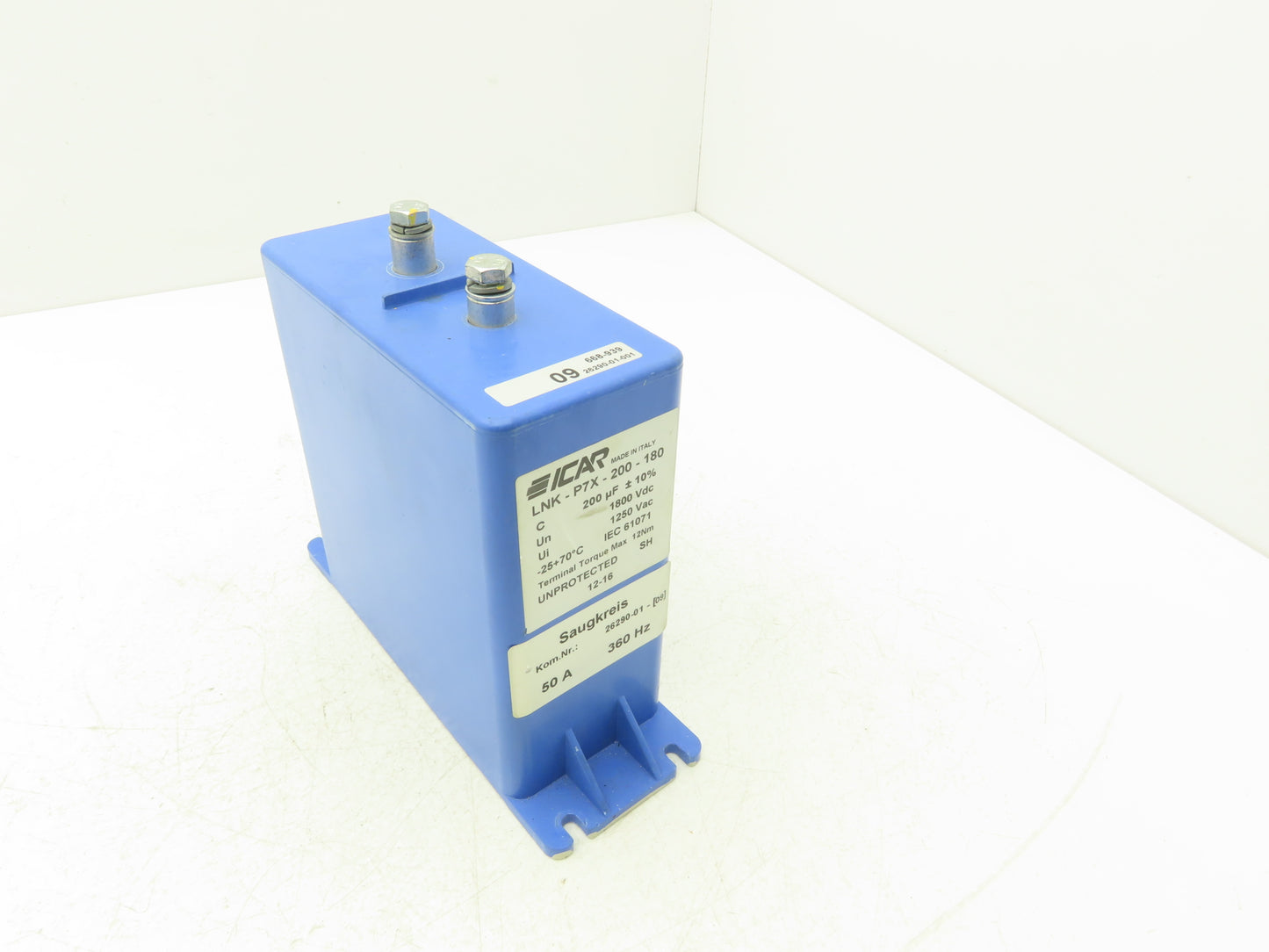 ICAR LNK-P7X-200-180 Capacitor 1800VDC 1250VAC 50A 360Hz Rated Voltage 450 Ums