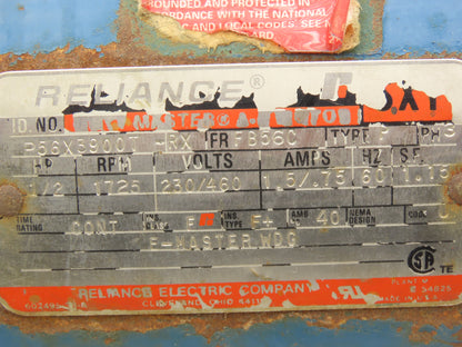 Reliance P56X3900T-RX SXT AC Motor 1/2Hp 1725 RPM 230/460V 3PH 56C