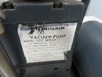Robinair 15021 Vacuum Pump 1/3Hp 115V 1PH Belt Drive