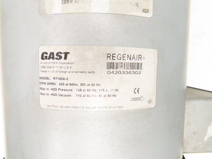 Gast R7100A-3 Regenair Regenerative Vacuum Blower 420cfm 10Hp 230/460V 3PH