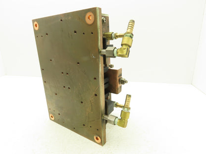 Water Cooling Block Solid Copper Base CPUs Resistors 1/4"NPT Fittings 2 Circuits