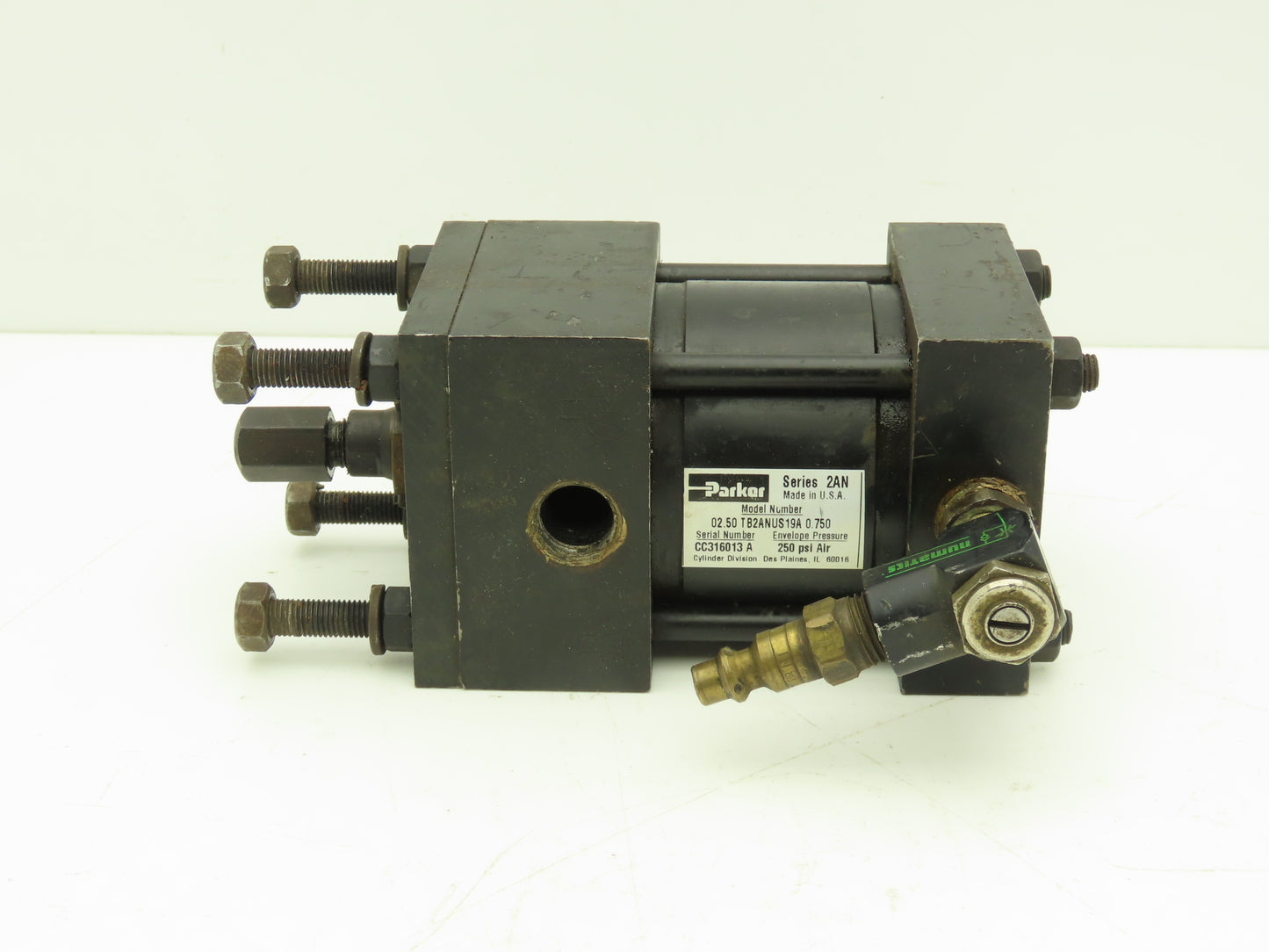 Parker 02.50 TB2ANUS19A Pneumatic Air Cylinder 2-1/2" Bore 3/4" Stroke 250psi