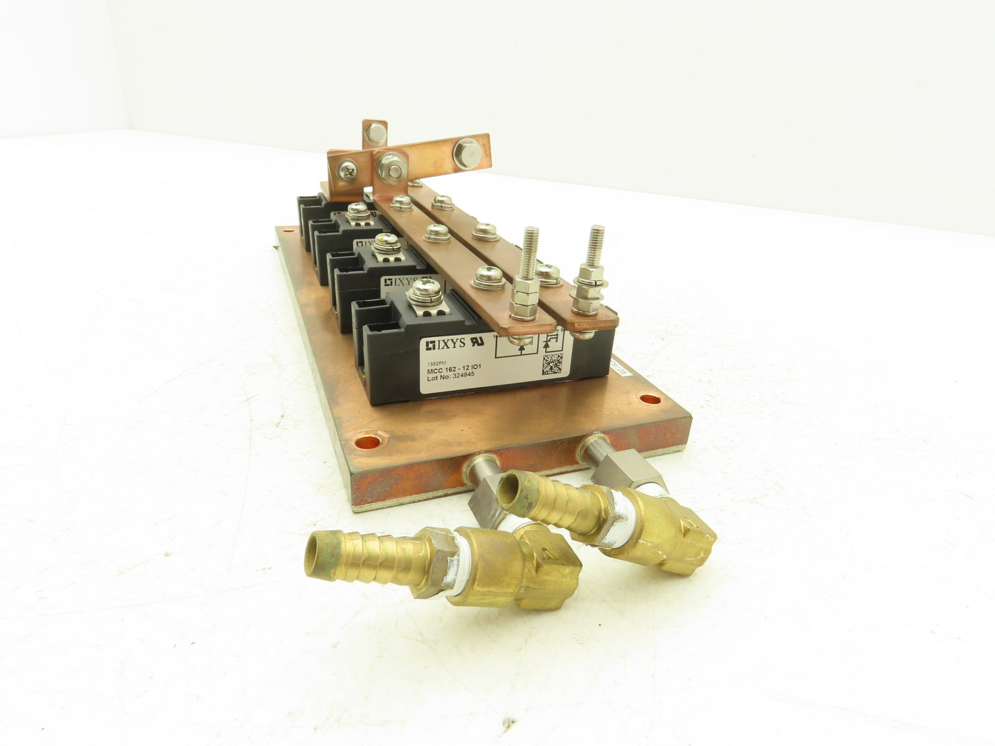 Water Cooling Block Solid Copper Base CPUs & Resistors 1/4"NPT Fittings Busbar