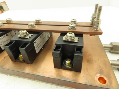 Water Cooling Block Solid Copper Base CPUs & Resistors 1/4"NPT Fittings Busbar