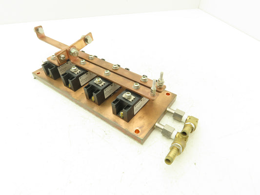 Water Cooling Block Solid Copper Base CPUs & Resistors 1/4"NPT Fittings Busbar