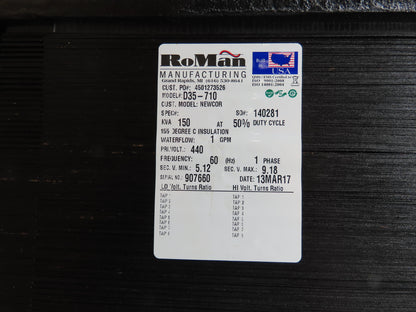 RoMan D35-710 Spot Welding Transformer Power Supply 150KVA 1PH 440V