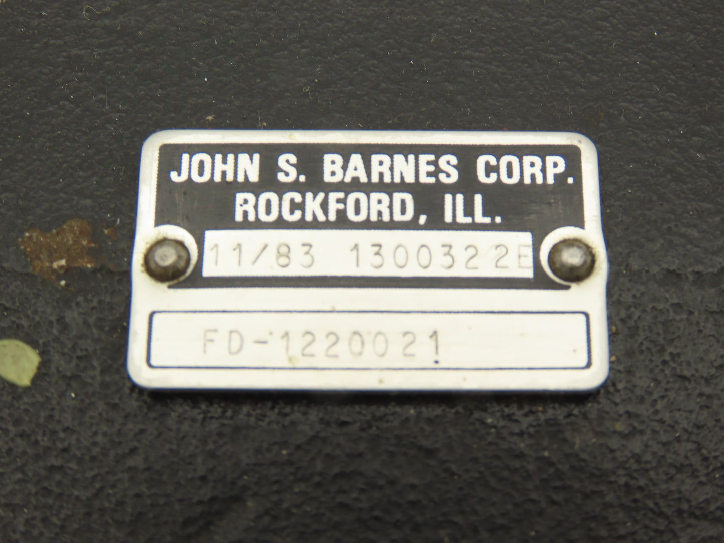 John S Barnes FD-1220021 Hydraulic Rotary Gear Flow Divider SAE Ports