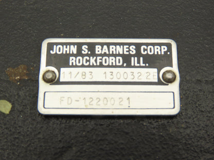 John S Barnes FD-1220021 Hydraulic Rotary Gear Flow Divider SAE Ports