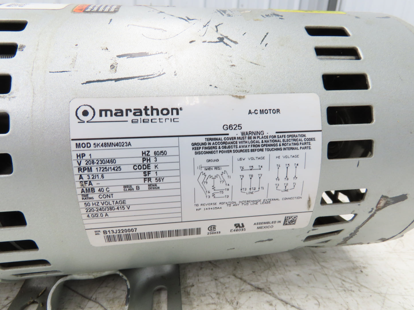 Gast 1423-103Q-G625 Compressor Vacuum Pump 1Hp 13.2CFM 230/460V 3PH 3/8"NPT