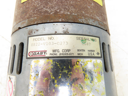Gast Doerr 0822-V103-G273 Compressor Vacuum Pump 1/2Hp 230/460V 3PH 3/8"NPT