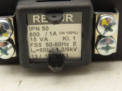 Redur IPN50 Current Transformer 800/1A 15VA KI.1 FS5 50-60 Hz 1.2/6kV Lot of 3