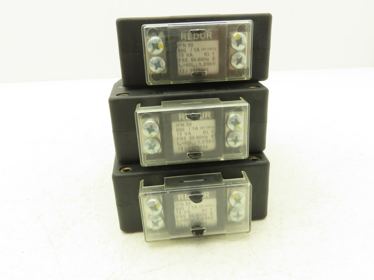 Redur IPN50 Current Transformer 800/1A 15VA KI.1 FS5 50-60 Hz 1.2/6kV Lot of 3